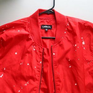 Carbon Red Medium White Paint Splash Jacket